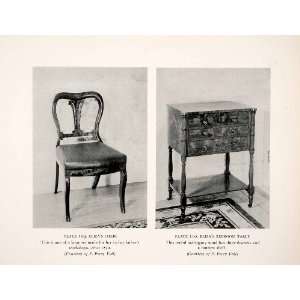 1939 Print Duncan Phyfe Chair Bedroom Table Furniture Interior Design 