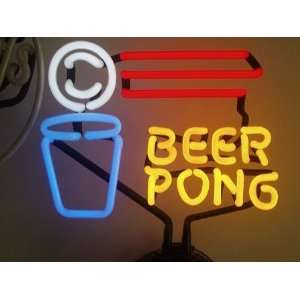  Beer Pong Neon Sign: Home & Kitchen