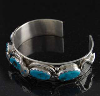   Calavaza Sterling Silver Turquoise Snake Bracelet Native American 925