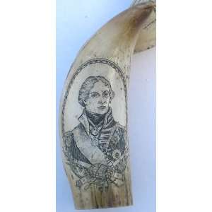   Ship Mountain Scene Scrimshaw Whale Tooth Replica: Everything Else