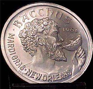 BACCHUS MARDIGRAS NEW ORLEANS 1968 1978 TOKEN  8469  