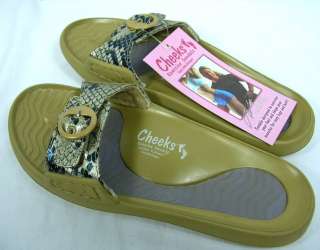 TONY LITTLE CHEEKS EXERCISE SANDALS GOLD/PYTHON WORK OUT WHILE YOU 