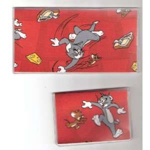   Checkbook Cover Debit Set Tom and Jerry Cartoon Red: Everything Else