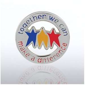  Lapel Pin   Together We Can Make a Difference   Round 