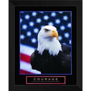   Motivational FRAMED Art 26x32 Courage   Eagle Flag Home & Kitchen
