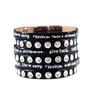   Formerly Humanity Leather Come Together Bracelet METALLIC BLACK  