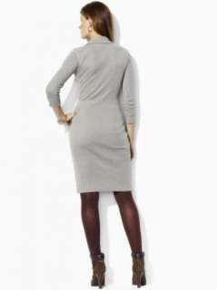 NWT RALPH LAUREN Gray Toggle Front Casual Gray Dress M $119  