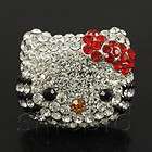 EXTRA LARGE HELLO KITTY AUSTRIAN CRYSTAL RING RED BOW  