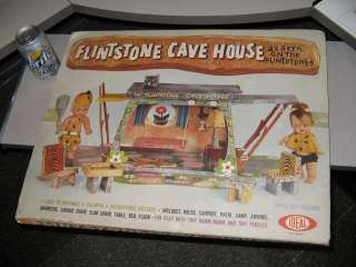 Flintstones 1962 Ideal Pebbles Bamm Bamm paper doll cave house playset 
