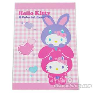 Hello Kitty Medium Memo Note / Pad : Colorful Bunny  