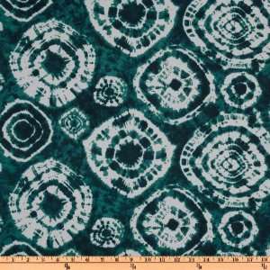 : 60 Wide Designer Polyester Jersey Knit Tie Dye White/Teal Fabric 