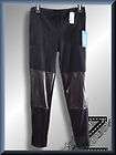   VERA WANG New! Size 4 BLACK with Faux Leather SKINNY PANTS or LEGGINGS