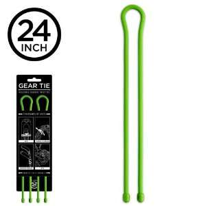  24 Gear Tie Reusable Rubber Twist Tie   2 Pack   Green 