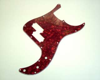Bass Pickguard, 3 ply Red Pearl, Fits Fender!  