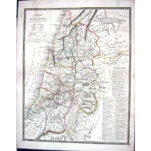 : Bible Antique Map C1835 Canaan Land Promise Salt Sea Mount Ephraim 