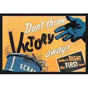 Dont Throw Victory Away   12x18 Framed Print in Black Frame (17x23 