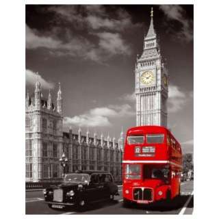 POSTER == London   Big Ben, Bus and Taxi   Mini === NEW  