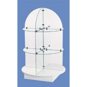  Three Tier Round Glass Retail Display With Base