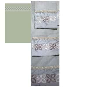  Embellished Three Piece Towel Set in Green