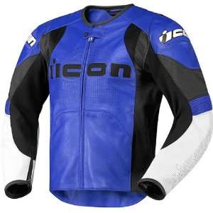    ICON OVERLORD PRIME LEATHER JACKET (SMALL) (BLUE): Automotive