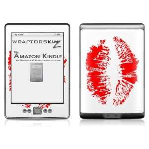 Big Kiss Red Lips on White Skin (fits  Kindle 4   6 display, no 