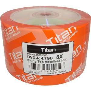  Titan Shiny Silver 8X DVD R Media 50 Pack in Plastic Wrap 