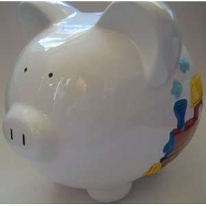  Large Choo Choo Train Ceramic Piggy Bank: Toys & Games