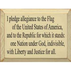   Pledge Allegiance (Whole Thing) (small) Wooden Sign: Home & Kitchen