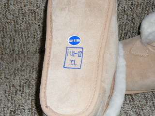 Mens Australian Sheepskin Slippers Tan Size 11   12  
