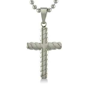    Stainless Steel Cross Necklace on a 22in. Ball Chain Jewelry