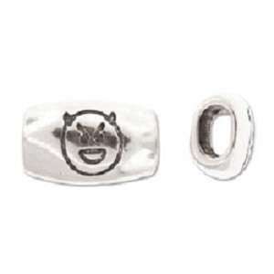  30mm Antique Silver Angry Emoticon Spacer for Licorice 