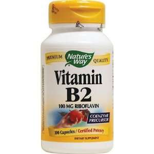  Natures Way Vitamin B2 100 mg 100 Caps Health & Personal 
