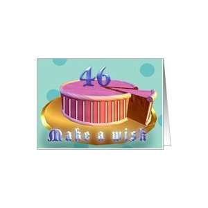   girl cake golden plate 46 years old birthday cake Card: Toys & Games