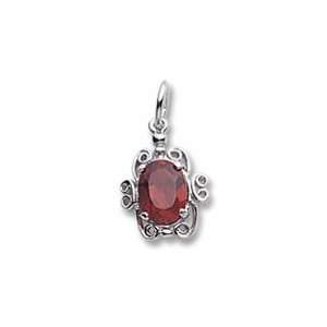 January Birthstone Charm in White Gold: Jewelry