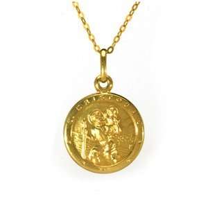 14k Yellow Gold St. Christopher Pendant with Chain 