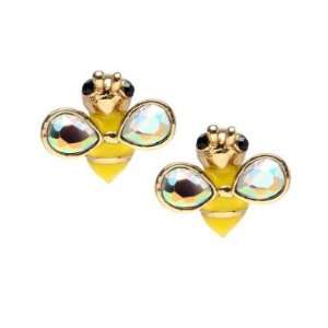    Betsey Johnson the Secret Garden Bee Stud Earrings: Jewelry