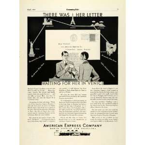  1931 Ad American Express Travlers Checks Cheques European 