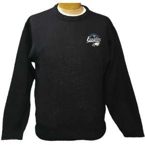   Black NFL Philadelphia Eagles 100% Cotton Crew neck Sweater: Sports