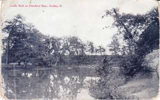 1909 FINDLAY, OH, BLANCHARD RIVER SCENE POSTCARD  