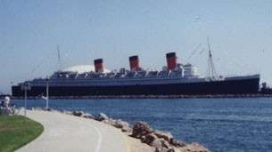 The Queen Mary today as a floating hotel in Long Beach, CA