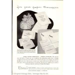  1953 Cranes for your paper trousseau Vintage Ad: Home 