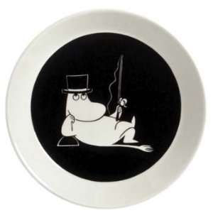  Black Moomin Plate   Papa and Thoughts