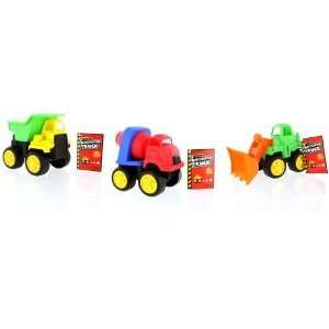   Vehicle 3 Toy Pack: Dump truck, Cement Mixer and Backhoe: Toys & Games