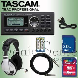Tascam GB10 Bass Guitar Trainer Recorder GB 10 w Headphone, Cables 