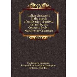Italian characters in the epoch of unification (Patriotti italiani) by 