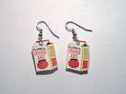 ORANGE JUICE CARTON EARRINGS CHARM DRINK FRUIT FLORIDA