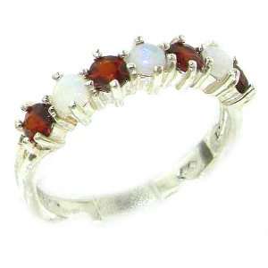  High Quality Solid Sterling Silver Natural Fiery Opal & Garnet 