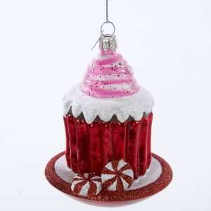   Blown Glass Cupcake Heaven Frosted Dessert Christmas Ornaments Home