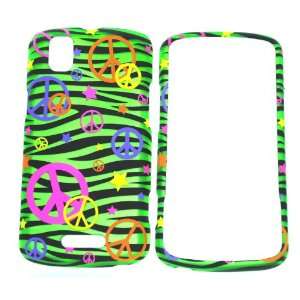  Green Zebra with Pink Blue Green Multi Peace Sign Design 