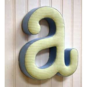  Blue and Green Fabric Wall Letter   a Baby